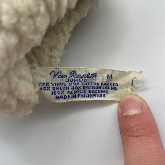 Vintage Van Raalte Jumbo Gloves Womens Faux Brown Leather Orlon Acrylic Lined - Picture 4 of 4